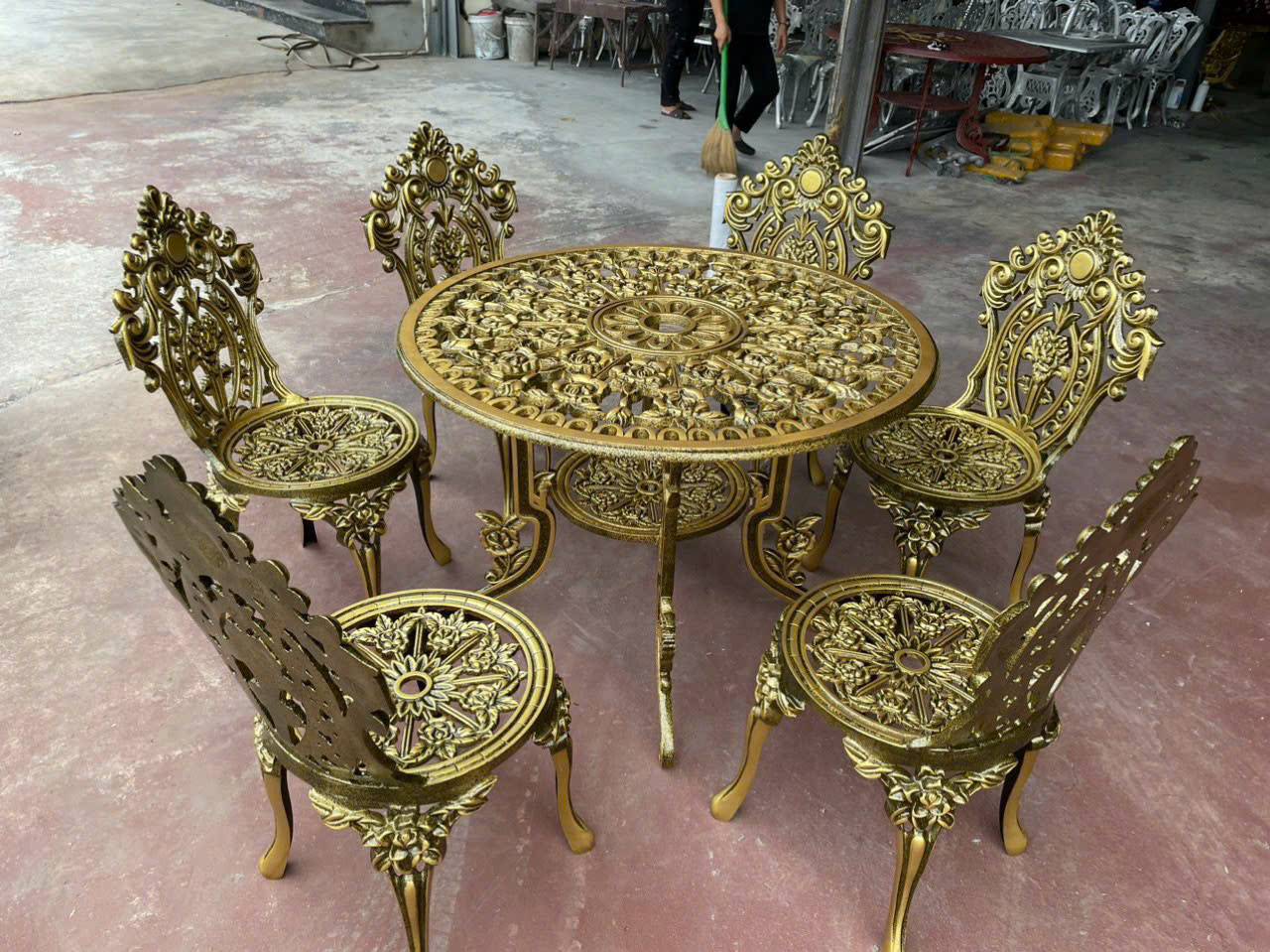 BÀN GHẾ NHÔM ĐÚC - TA03