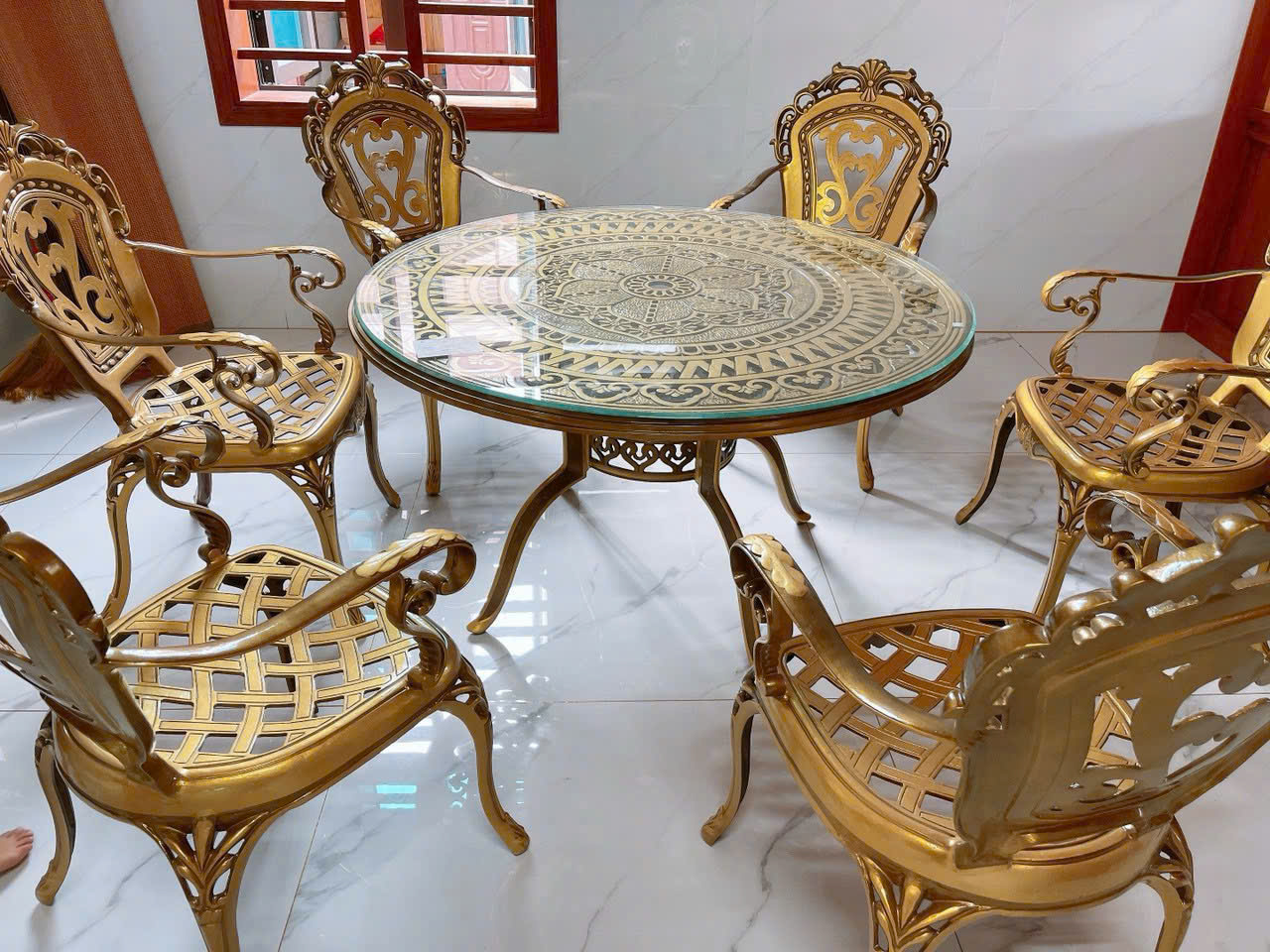 BÀN GHẾ NHÔM ĐÚC - TA07